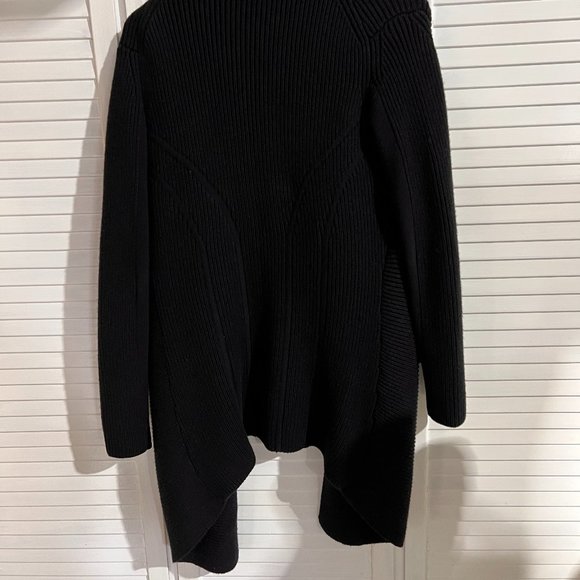 Kookai Size 2 ( AUS 12)  Black Thick Wool Blend Cardigan Waterfall Open Style - Picture 8 of 10